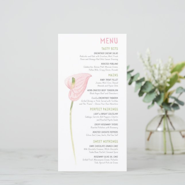Menu Mariage Anthurium (Debout devant)