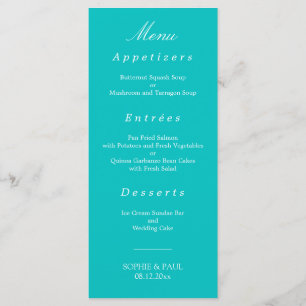 Menu Mariage Aqua Vibrant
