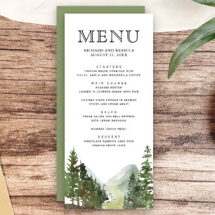 Menu Mariage Arbres Forestiers Montagne Rustique