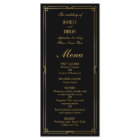 Menu Mariage Art Déco élégant Black Gold Frame