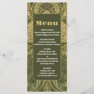 Menu Mariage Art Nouveau Floral Vintage