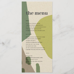 MENU MARIAGE ARTISTIQUE ABSTRAIT MODERNE LIME GREEN KRA