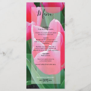 Menu Mariage aux Tulipes Roses Élégantes