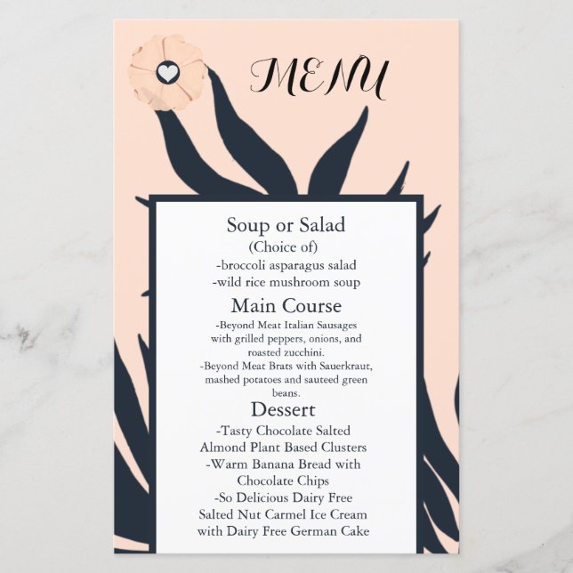 Menu Mariage Black Pearl Watusi Tacao (Devant)