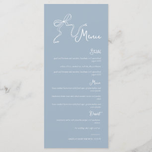 Menu Mariage blanc blanc à main blanche