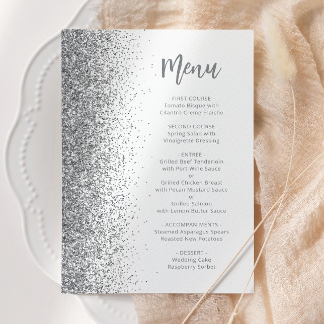Menu Mariage blanc du script de Parties scintillant en  (Créateur téléchargé)