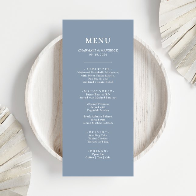 Menu Mariage bleu foncé (Créateur téléchargé)