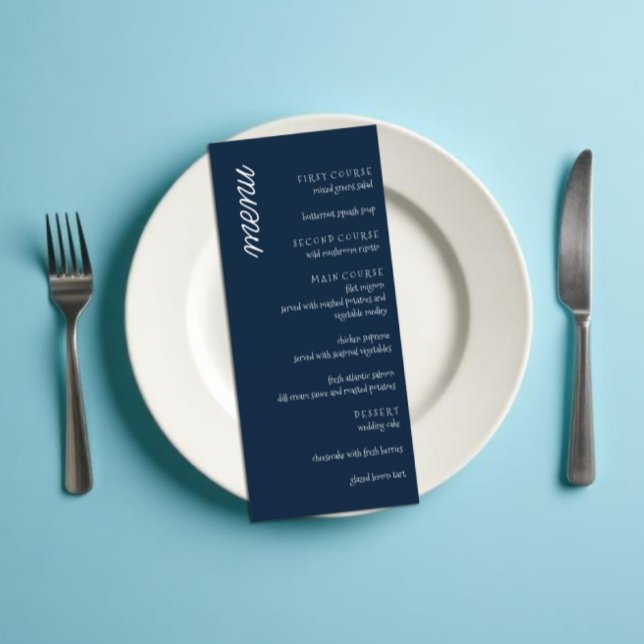 Menu Mariage bleu marine minimaliste classique (Créateur téléchargé)