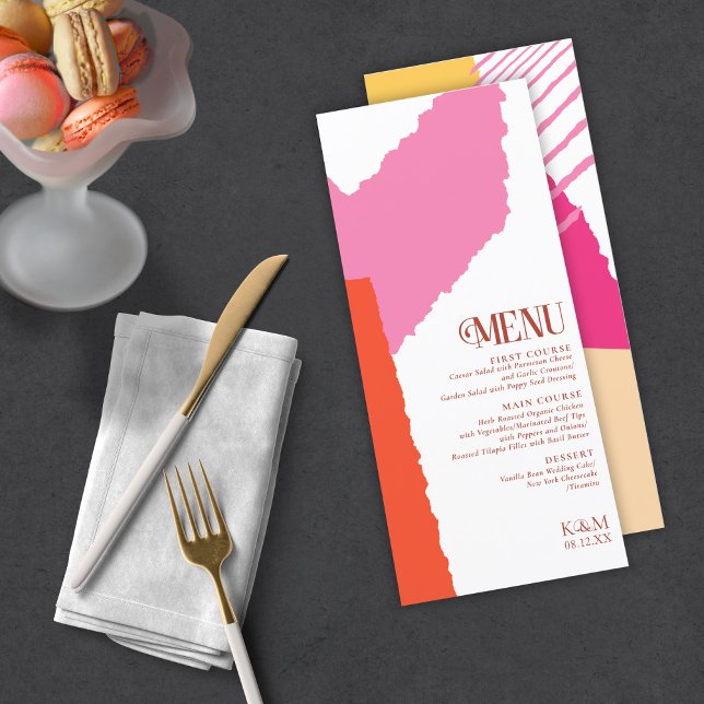 Menu Mariage Bloc de couleur - Été ID740 (Créateur téléchargé)