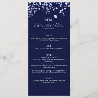 Menu Mariage Blue Chinoiserie