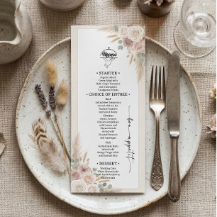 Menu Mariage Bohème Chic Terracotta
