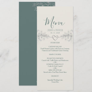 Menu Mariage Boho fleur sauvage