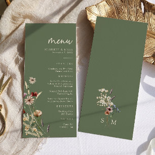 Menu Mariage Boho vert