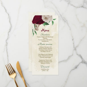 Menu Mariage botanique des fleurs de champagne de Bourg