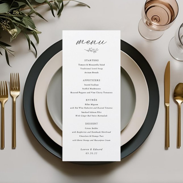 Menu Mariage botanique élégant moderne (Créateur téléchargé)