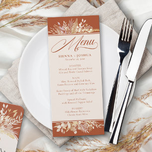 Menu Mariage botanique Foliage Duet Terracotta Cream