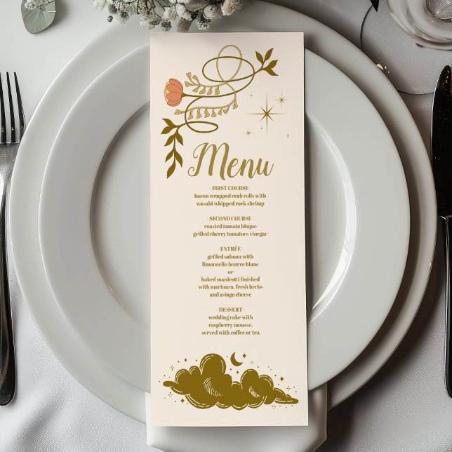 Menu Mariage botanique mystique vintage (Créateur téléchargé)