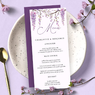 Menu Mariage Branches de Glycine Violette Florale