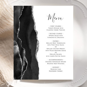 Menu Mariage Budget Black Silver Agate