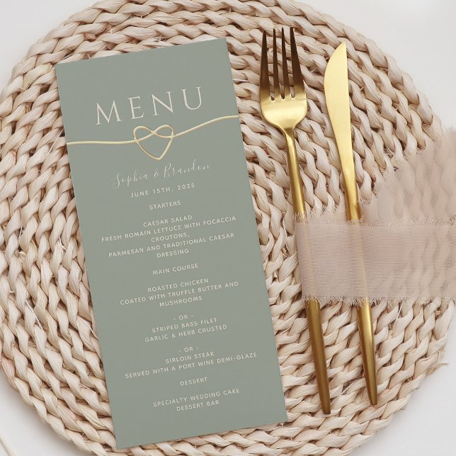 Menu Mariage Calligraphie verte (Créateur téléchargé)