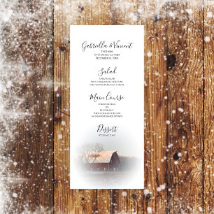 Menu Mariage campagnard d'hiver de la grange couve
