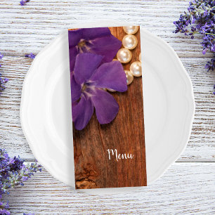 Menu Mariage campagnard en bois de la grange pourp