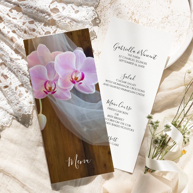 Menu Mariage campagnard rustique Orchidée Elegance (Créateur téléchargé)