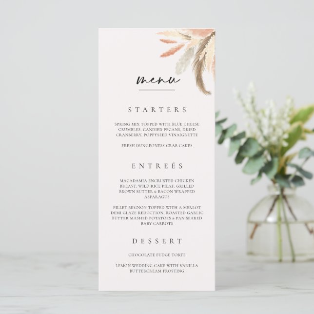 Menu mariage Carte Dîner Déjeuner Brunch C100 (Debout devant)