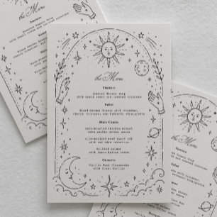 Menu Mariage céleste Lune Étoiles