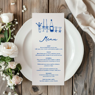 Menu Mariage Champêtre Élégant avec Illustrations de Ch