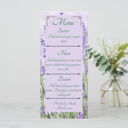 Menu Mariage Champs Lavender