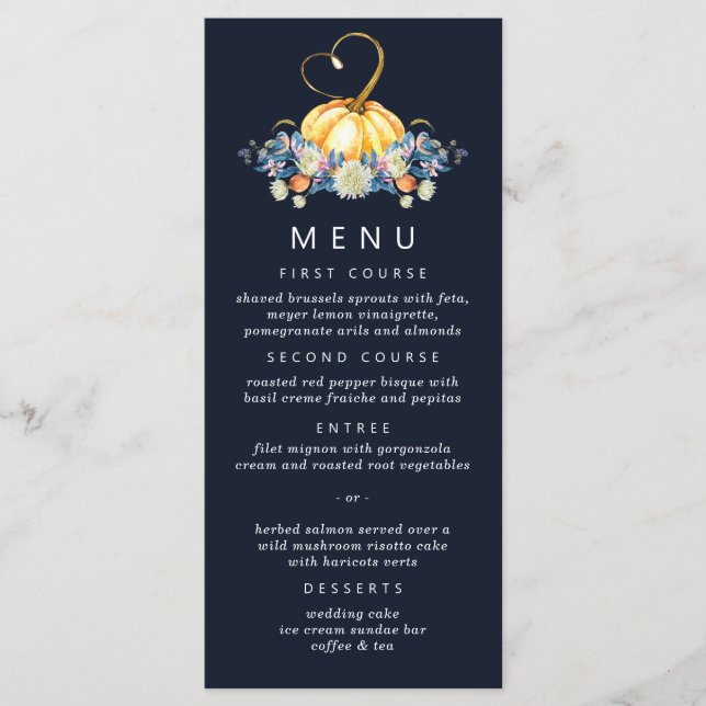 Menu Mariage Citrouille automne (Devant)