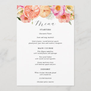 Menu Mariage Citrus rose vif