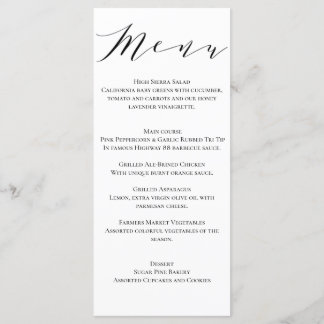 Menu Mariage classique