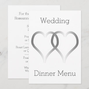 Menu mariage Coeurs argentés