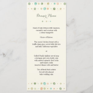 Menu Mariage Colonnes de points Polka