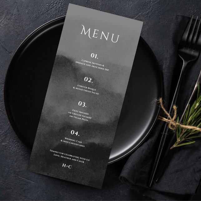 Menu Mariage couleur noir Misty Mountain (Créateur téléchargé)