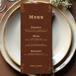 Menu Mariage Cowboy Rustique en Terre Cuite Outilée Occ