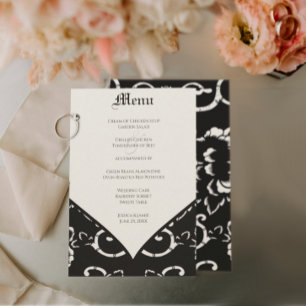Menu Mariage damassé noir