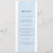 Menu Mariage d'aquarelle simple