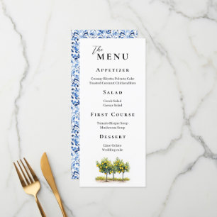 Menu Mariage d'aquarelle Toscan Lemon Grove