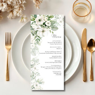 Menu Mariage d'aquarelle vert pâle rose à