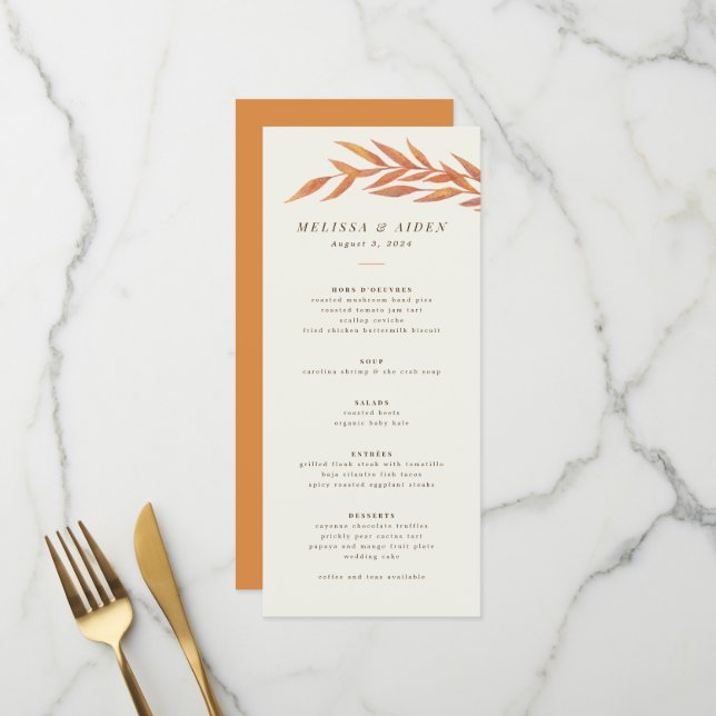 Menu Mariage d'automne de la version officielle de la b (Devant/Arrière en situation)