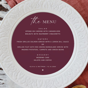 Menu Mariage d'automne en vin de Bourgogne. Cercle mini