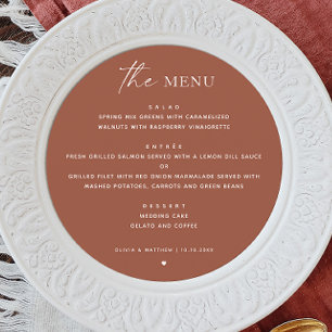 Menu Mariage de automne en terre cuite Élégant cycle