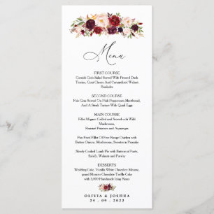 Menu Mariage de Bourgogne, Floral