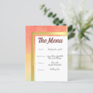 Menu Mariage de cadre Gold de Rainbow Pride