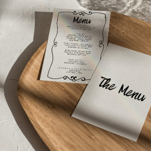 Menu Mariage de cadre rétro original écrit à la main mo