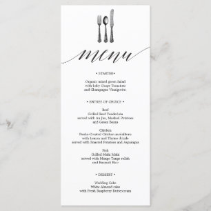 Menu Mariage de calligraphie - Menus Mariages