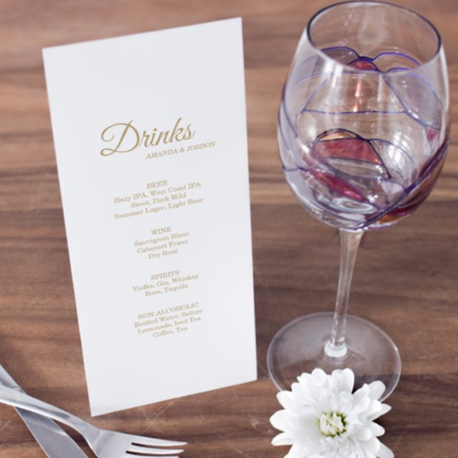 Menu Mariage de calligraphie or simple (Créateur téléchargé)